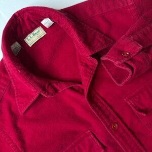 L.L. Bean Vintage Men's Chamois Cloth L/S Flannel Shirt Size 15-1/2 Made In USA